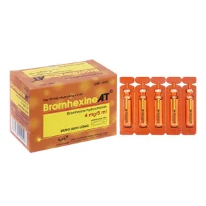 A.T Bromhexin 4mg/5ml (H/30o/5ml) - Sirô long đờm ống đơn liều cho trẻ em và người lớn, hộp 30 ống